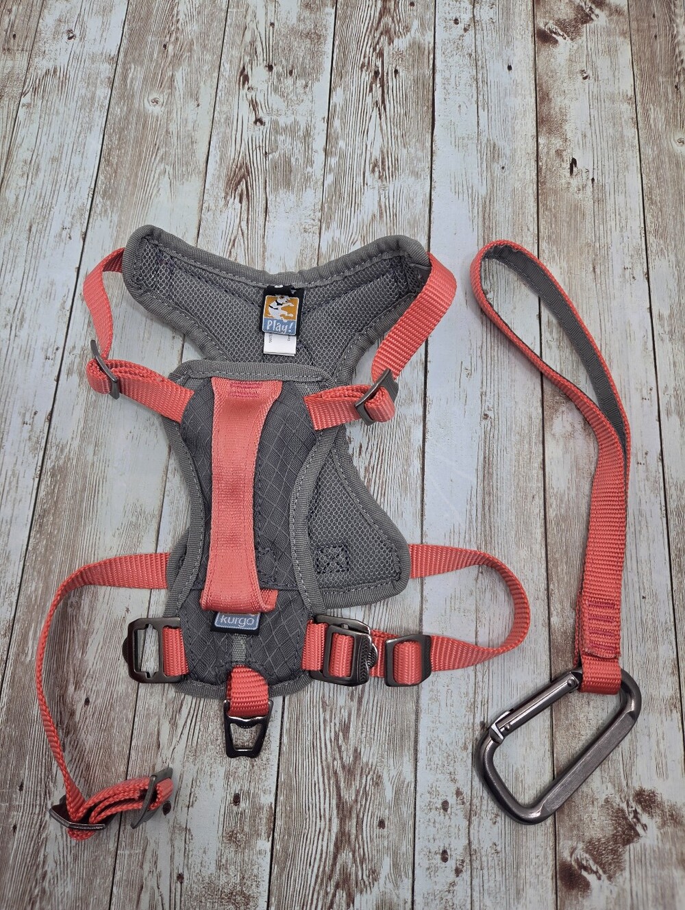 Kurgo Journey Air Dog Harness & Leash Set 🐕 Coral & Gray Size Small Padded 🐾
